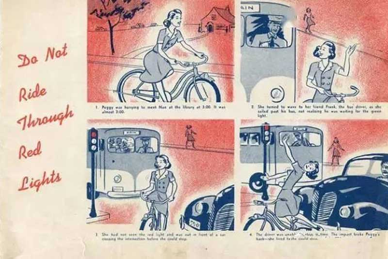 Do not ride through red lights